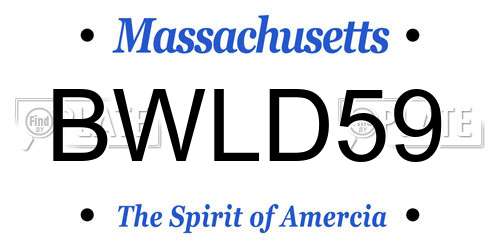 BWLD59 Massachusetts License Plate