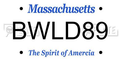 BWLD89 Massachusetts License Plate