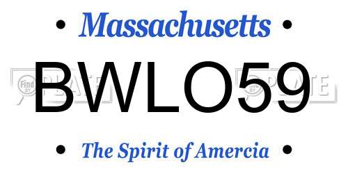 BWLO59 Massachusetts License Plate