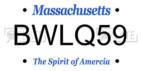 BWLQ59 Massachusetts License Plate