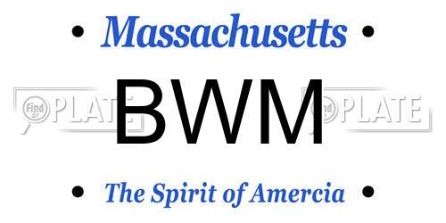 BWM Massachusetts License Plate