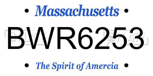 BWR6253 Massachusetts License Plate