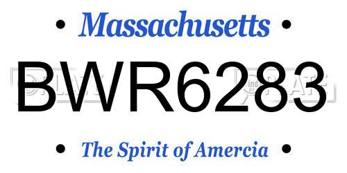 BWR6283 Massachusetts License Plate