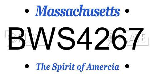 BWS4267 Massachusetts License Plate