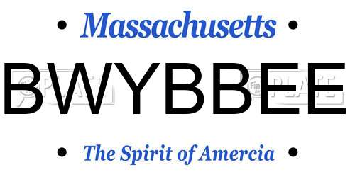 BWYBBEE Massachusetts License Plate