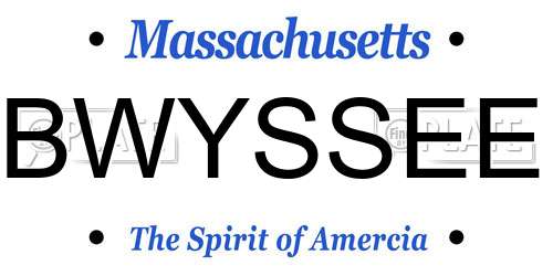 BWYSSEE Massachusetts License Plate
