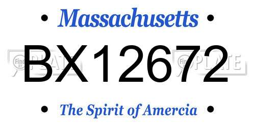 BX12672 Massachusetts License Plate