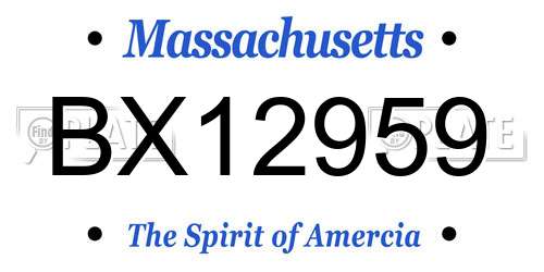 BX12959 Massachusetts License Plate