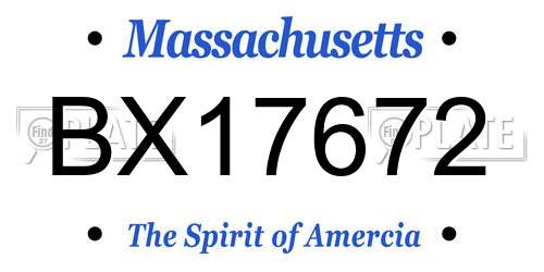 BX17672 Massachusetts License Plate