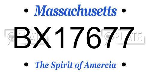 BX17677 Massachusetts License Plate