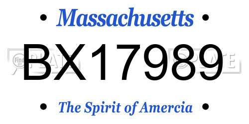 BX17989 Massachusetts License Plate