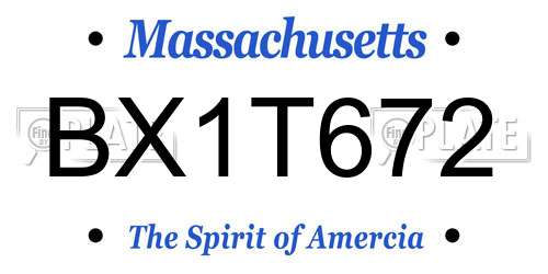 BX1T672 Massachusetts License Plate
