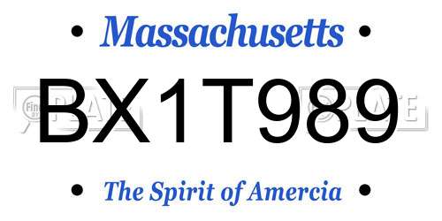 BX1T989 Massachusetts License Plate