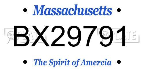 BX29791 Massachusetts License Plate