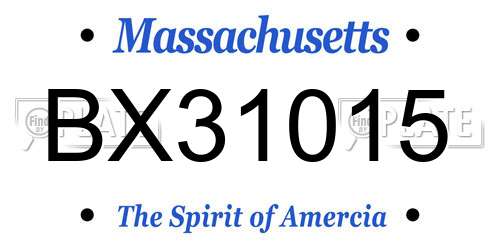 BX31015 Massachusetts License Plate