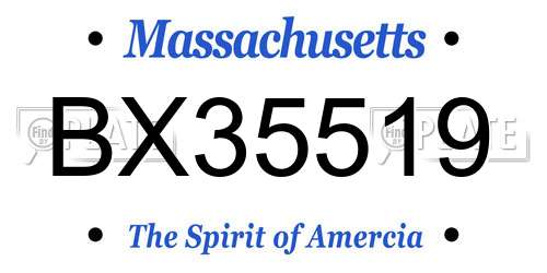 BX35519 Massachusetts License Plate