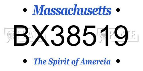 BX38519 Massachusetts License Plate
