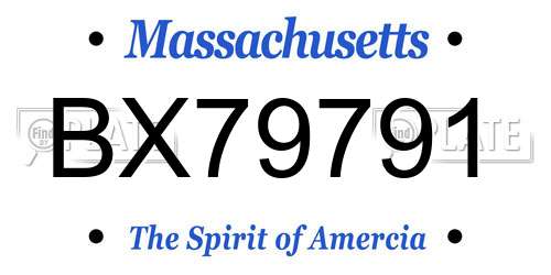 BX79791 Massachusetts License Plate