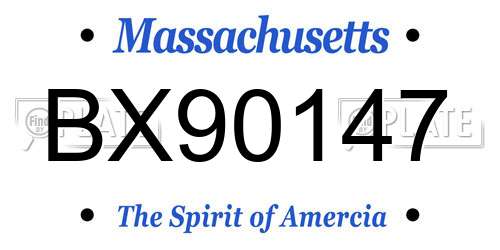 BX90147 Massachusetts License Plate