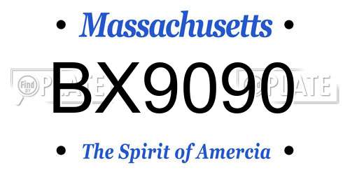 BX9090 Massachusetts License Plate