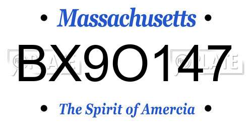 BX9O147 Massachusetts License Plate