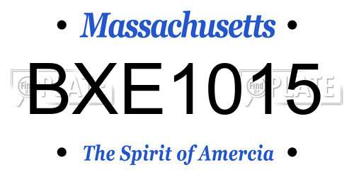 BXE1015 Massachusetts License Plate