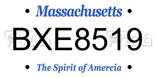 BXE8519 Massachusetts License Plate