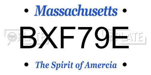 BXF79E Massachusetts License Plate