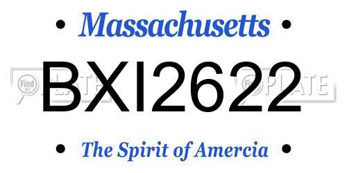 BXI2622 Massachusetts License Plate