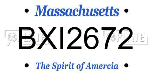 BXI2672 Massachusetts License Plate
