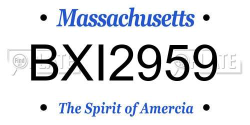 BXI2959 Massachusetts License Plate