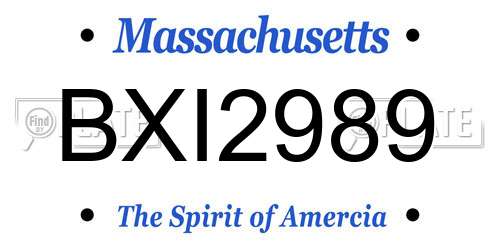BXI2989 Massachusetts License Plate