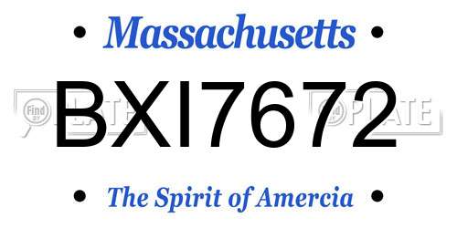 BXI7672 Massachusetts License Plate