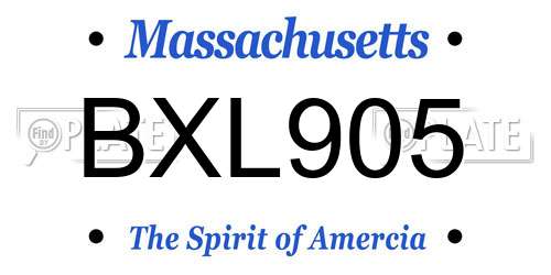 BXL905 Massachusetts License Plate