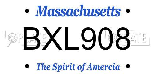 BXL908 Massachusetts License Plate