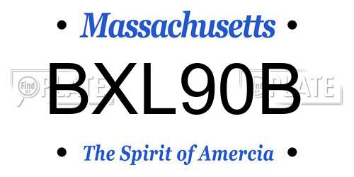 BXL90B Massachusetts License Plate