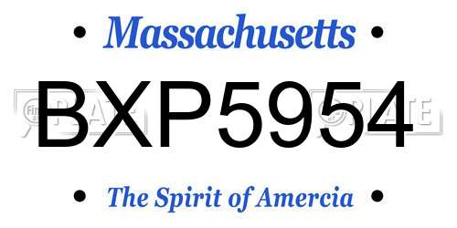 BXP5954 Massachusetts License Plate