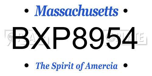 BXP8954 Massachusetts License Plate