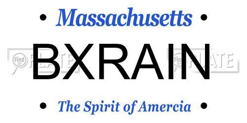 BXRAIN Massachusetts License Plate