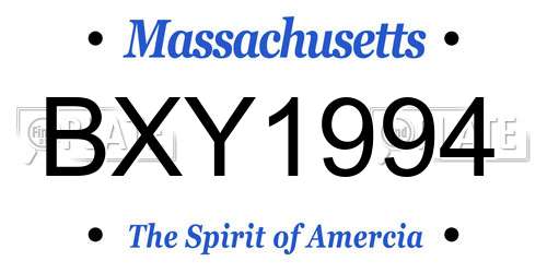 BXY1994 Massachusetts License Plate