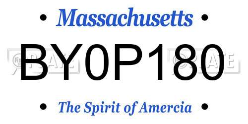 BY0P180 Massachusetts License Plate