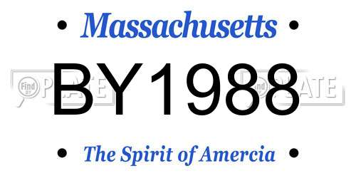 BY1988 Massachusetts License Plate