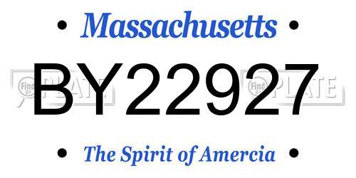 BY22927 Massachusetts License Plate