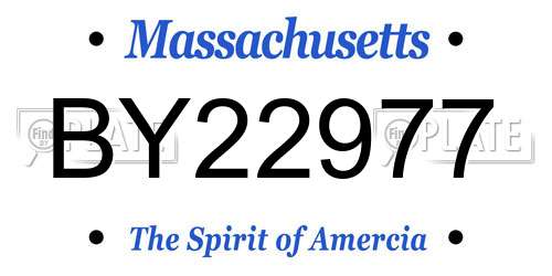 BY22977 Massachusetts License Plate