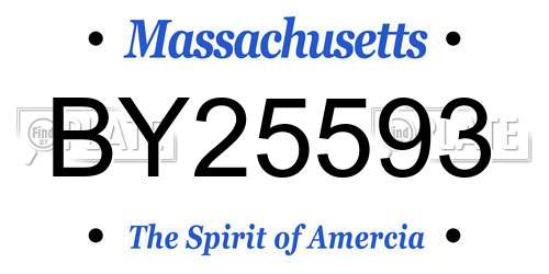 BY25593 Massachusetts License Plate