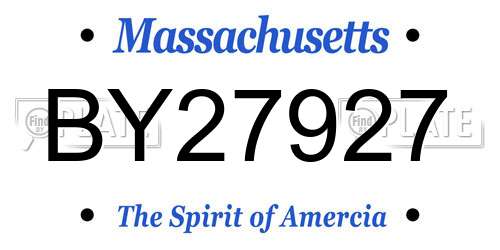 BY27927 Massachusetts License Plate