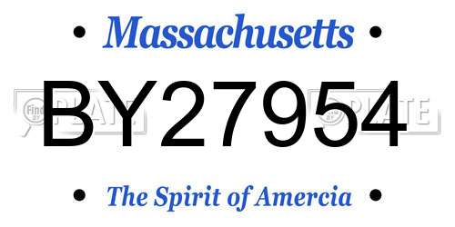 BY27954 Massachusetts License Plate