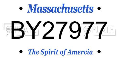 BY27977 Massachusetts License Plate