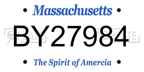 BY27984 Massachusetts License Plate