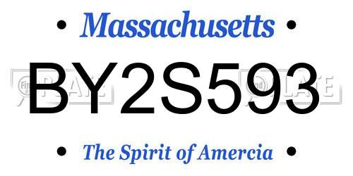 BY2S593 Massachusetts License Plate